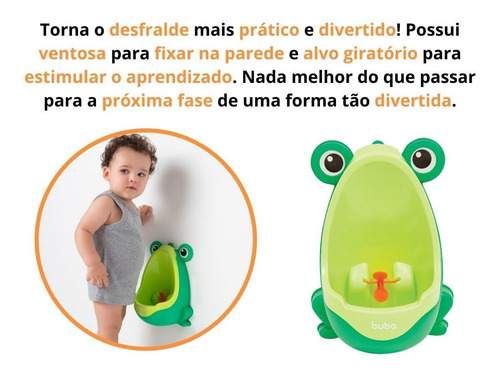 Mictório Sapinho Verde Infantil Para Desfralde Buba
