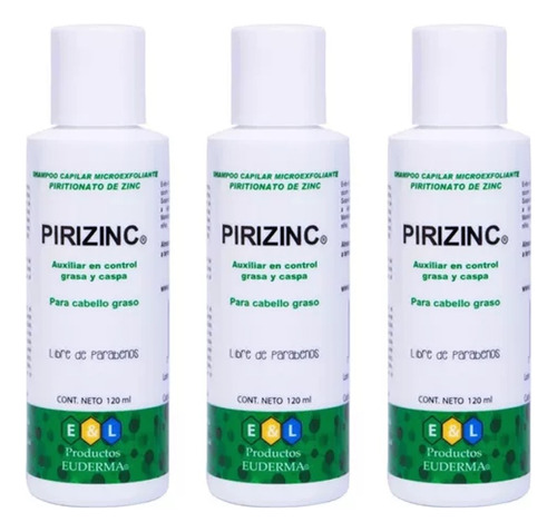 Pack 3 Pirizinc Shampoo Antiseborreico 120ml 