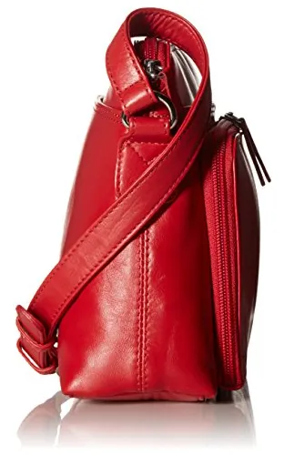 Ili New York 6333 Leather Shoulder Handbag With Side Organiz
