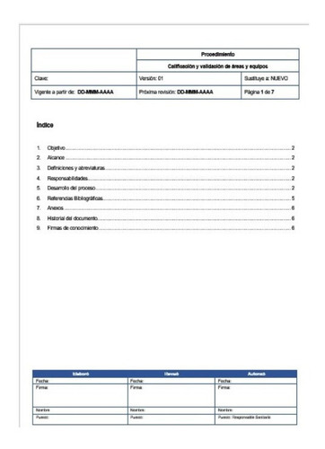 Pno Calificación Y Validación De Áreas Y Equipos Para Almac