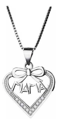 Collar Colgante Dije Mama Amor Plata 925