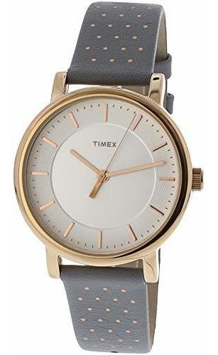 Tono Clásico Originales Oro Cuero Gris Timex Tw2r27400 De Mu