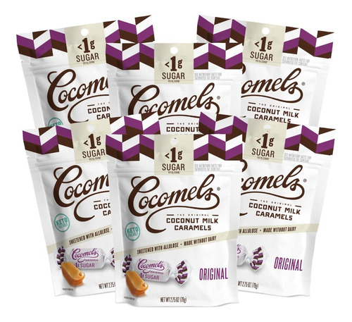 6 Caramelos De Leche De Coco Menos De 1g De Azúcar Original