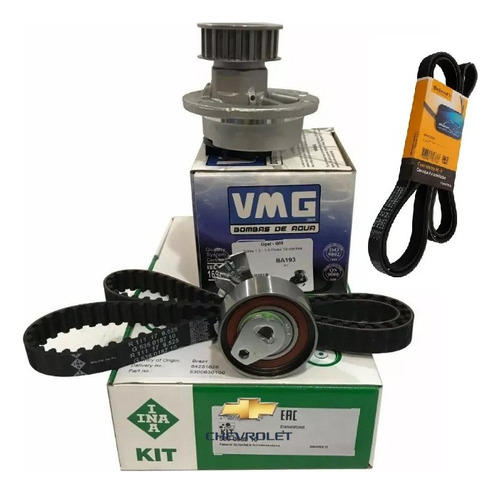 Kit Distribucion Chevrolet Agile  1.4 8v + Bomba  + Poliv