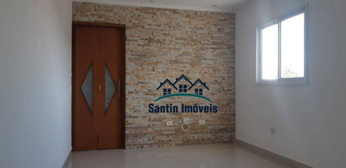 Cobertura Com 2 Dormitórios(01 Suíte)espaço Gourmet,02 Vagas Cobertas À Venda, 146 M² Por R$ 425.000 - Vila Humaitá - Santo André/sp - Co0506