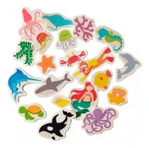 Comprar Fondo Del Mar Al Agua Figuras De Goma Eva Para Bañera