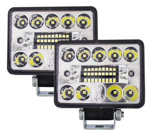 Par De Faros Luz Blanca 18 Leds 72w Tunelight Auto/moto/4x4