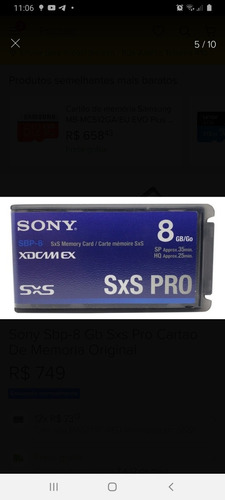 Cartão De Memória Sony Sbp-8 Gb Sxs Pro(pra Vender Rápido)