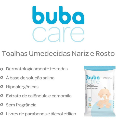 Imagem 2 de 5 de Toalha Umedecidas Para Nariz E Rosto 20 Unidades 11990 Buba