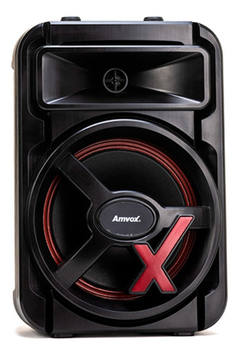 Caixa De Som Amvox Aca251 Tws Led Woofer 8  Bateria Bivolt