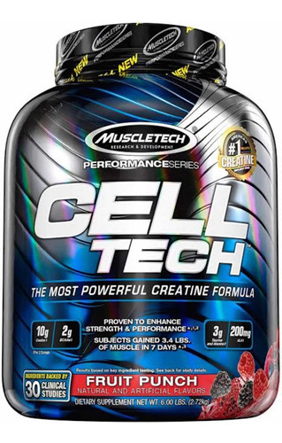 Creatina Cell Tech Muscletech Performance Series 6 Libras Sabor Uva