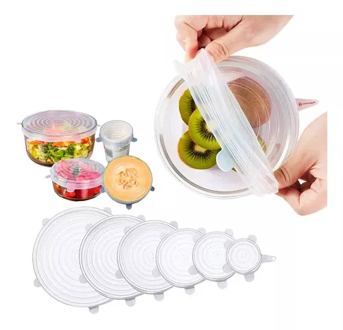 Set De 6 Tapas De Silicona Ajustables Para Cocina