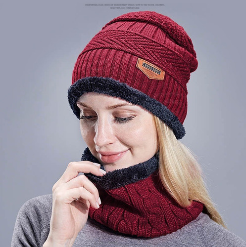 Gorro Bufanda Unisex Frio Invierno Cuello Hombre Mujer