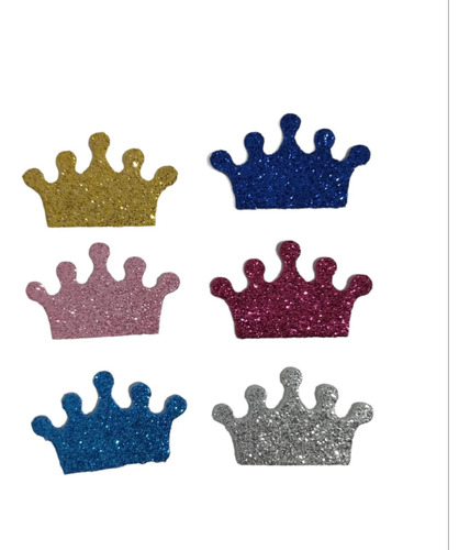 Coronas De 5 Cm Goma Eva Glitter 50 Unidades 