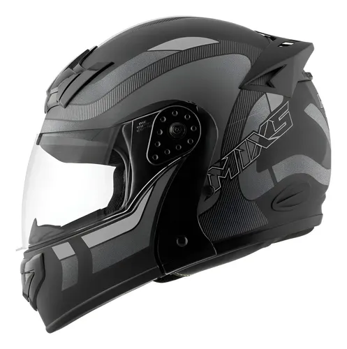 Capacete Escamoteavel Mixs Gladiator Articulado Cor Pretografitecinza Desenho Delta Tamanho Do Capacete