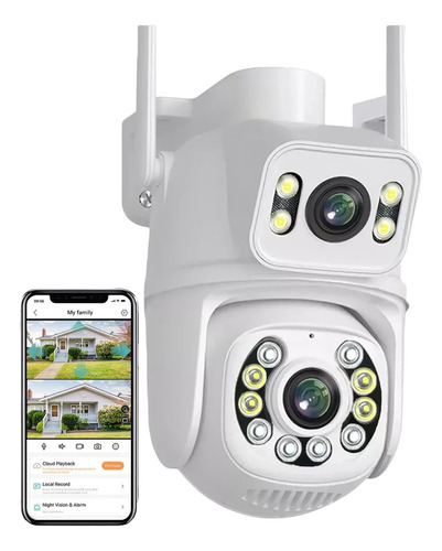 . . . Câmera De Segurança Externa Wifi Hd De 8 Mp Com Lente