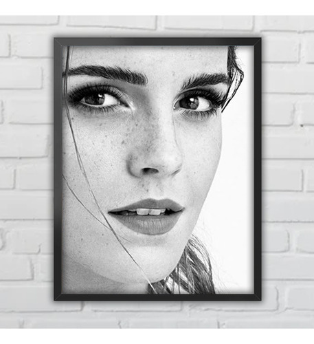 Cuadro Decorativo Emma Watson Con Marco Am703 Marco Negro