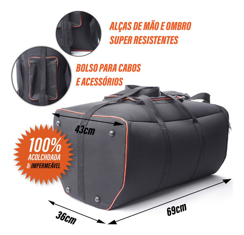 Kit 2 Case Bolsa Bag Capa P/ Jbl Max 15 Resistente Premium