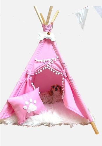 Casa Mascota Perro Gato Teepee Tipi Tienda Cama + Cojín 