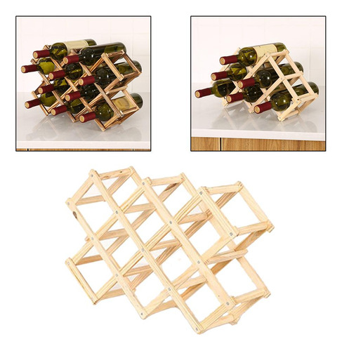Estante De Vino De Madera Capacidad Para 10 Botellas