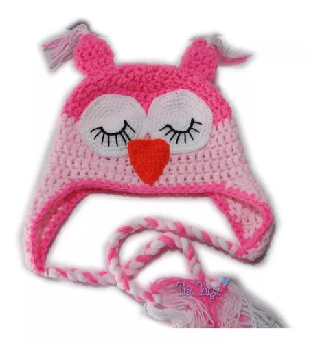 lb Anfibio Admirable Gorros Tejidos Niños Búhos Lechuza Orejeras Trenzas Crochet