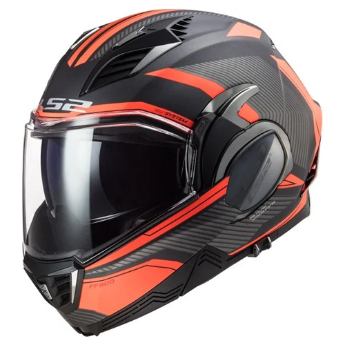 Casco Rebatible Ls2 Valiant Revo Titanium / Orange Talle L