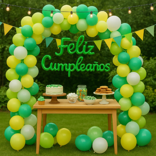 Globos Cursiva Feriz Cumpleaños Frase Sku790 Negro