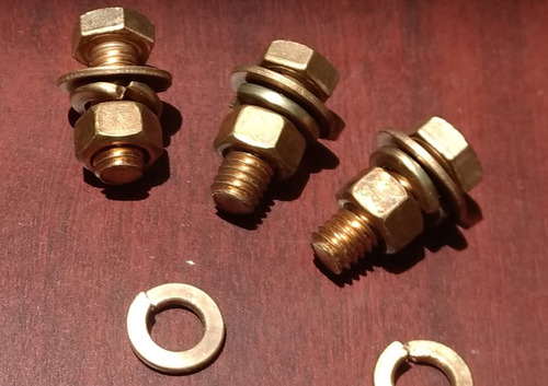 Tornillo Bronce Al Silicio 1/4x1 1/4 Kit Tuerca Y 2 Rondanas