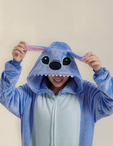 Pijama Stitch Adulto Unisex Plush Enterizo C/cierre Kigurumi