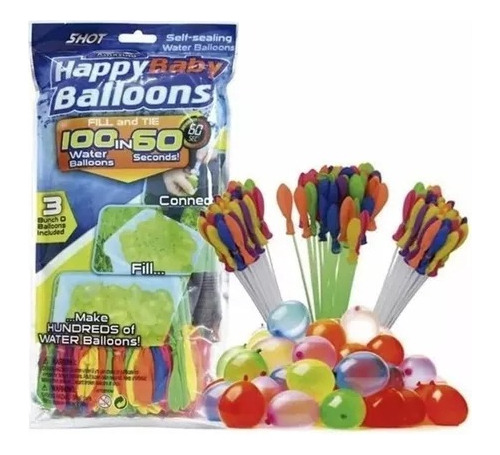Globos De Agua 22200pz Happy Baby Balloons Juguete 200 Pack