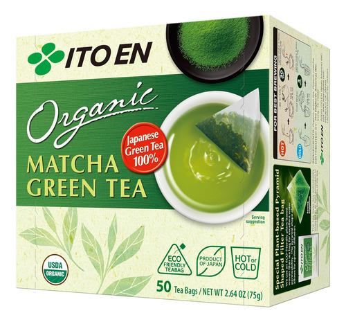 Ito En Té Verde Matcha Orgánico - Bolsas De Té, 50 Unidades 