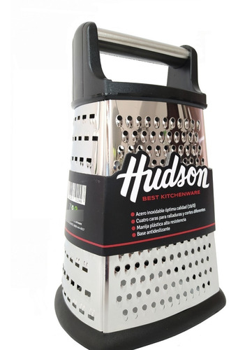 Rallador Acero Inoxidable Marca Hudson 4 Caras Base Antideslizante Detalles En Plastico Primera Calidad Super Oferta Bz3