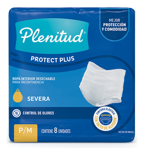 Plenitud Protect Plus ropa interior desechable P/M 8 unidades