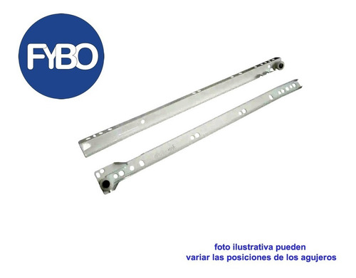 Imagen 5 de 5 de Corredera Metalica 350mm Blanca Riel Para Cajones