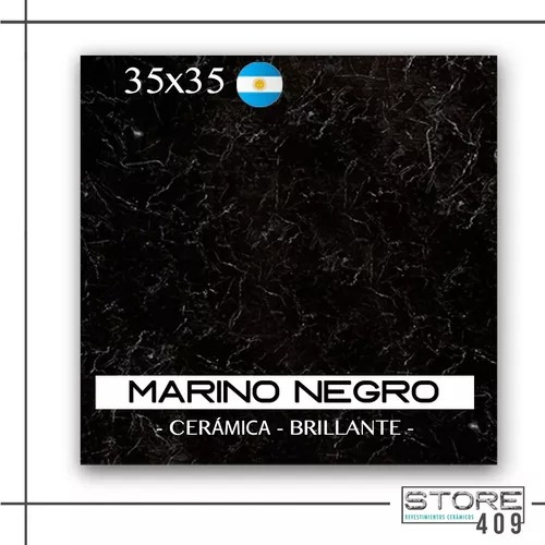 Imagen 2 de 5 de Cerámica Lourdes Marino Negro 35x35 1ra Calidad Símil Mármol