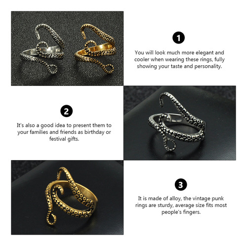 Anillos Góticos Con Forma De Pulpo Dividido En Forma De Pulp