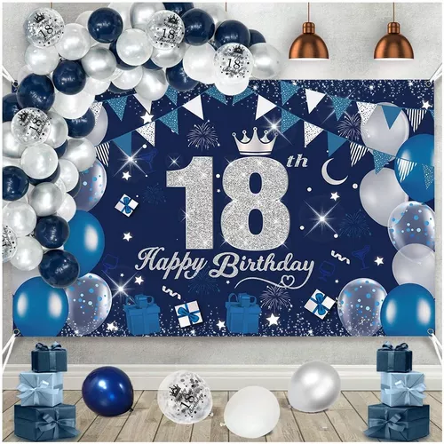 18 Años Decoracion Cumpleaños,globos 18 Cumpleaños Niño,azul