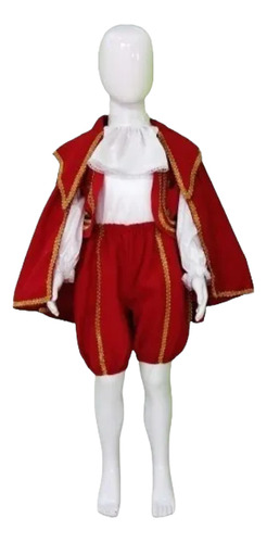 Disfraz De Principe Velur Cristobalcolon Realeza Pintor Rojo
