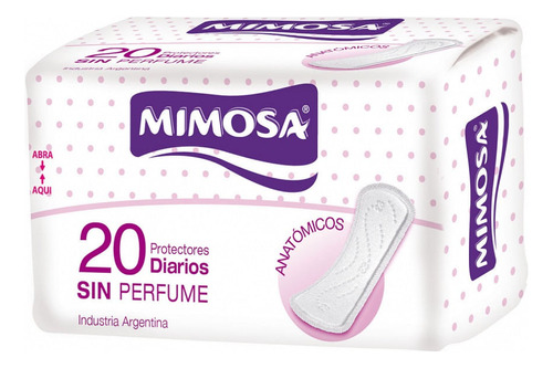 Protectores Diarios Mimosa Sin Perfume X 20 Un