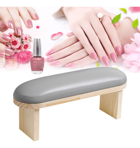 Pu Nail Arm Rest Almohada Cojín Lavable Gris Alto
