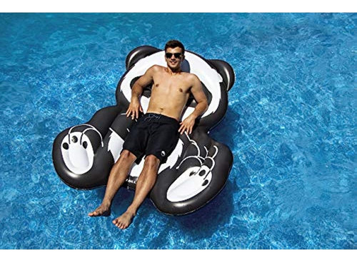 Flotador Inflable Para Piscina Swimline Panda, Negro / Blanc
