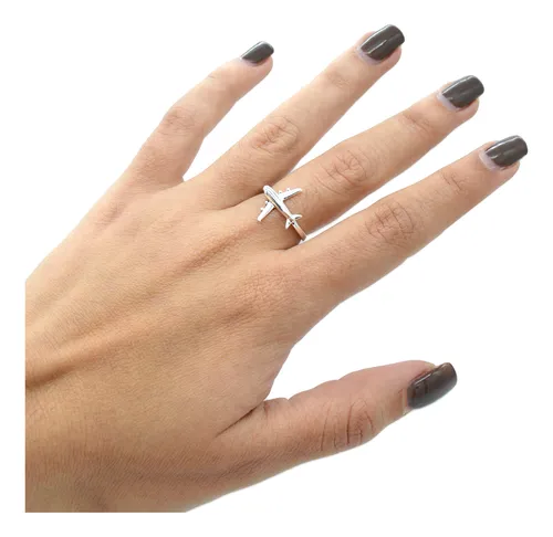 Anillo avion plata cheap