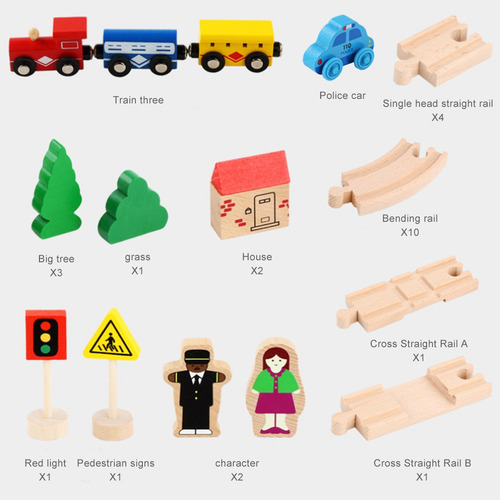 Juguete Multifunción Para Tren, Coche De Madera, Montaje Col