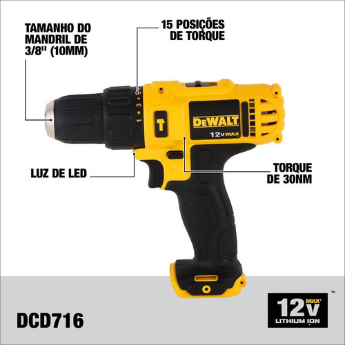 Parafusadeira/furadeira 20v + Laser 12v (2 Baterias)-dewalt
