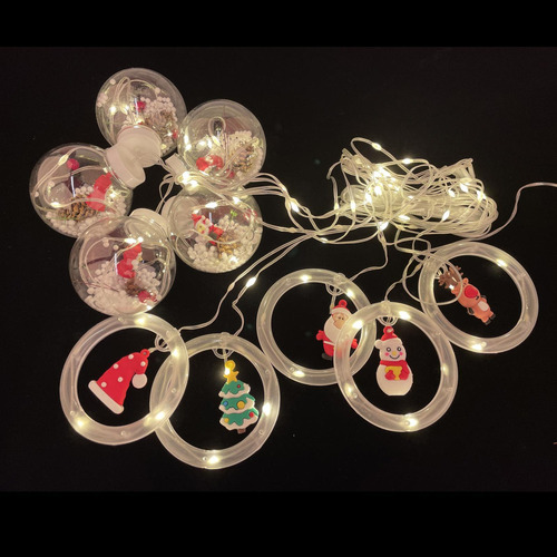 2 Para Valla De Jardín, Luces Led Impermeables. Papa Noel