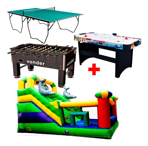 Alquiler Juego Inflable N°5 Futbolito Ping Pong Y Tejo U R U