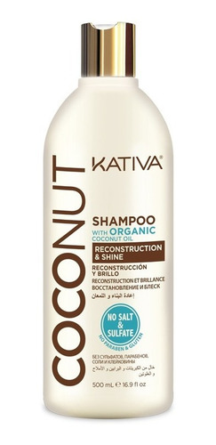Imagen 1 de 1 de Shampoo Kativa Coconut X 500ml - mL a $70