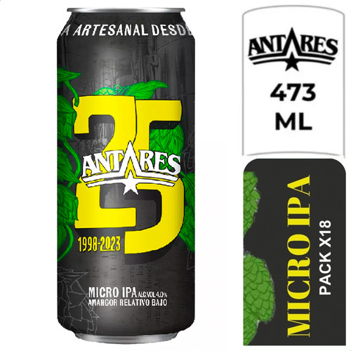 Cerveza Antares 25 Años Micro Ipa Lata - Pack X18