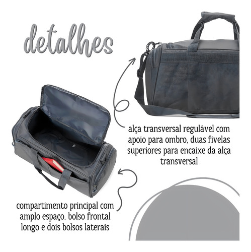Sacola Mala De Mão Bolsa De Viagem E Academia Extra Grande Cor Preto