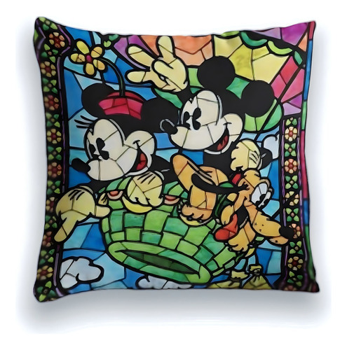 Almohadon Decorativo 38x38 Cm Modelo Mickey Y Minnie 